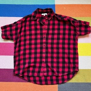 Madewell flannel buffalo check plaid flannel red courier shirt